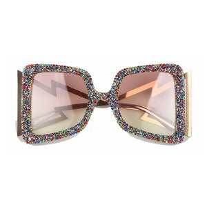Temple Bling Stones 2019 Fashion Shades UV400 Vintage Brand Glasses